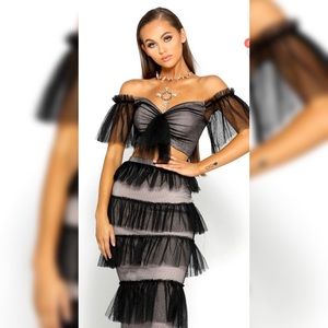 Two piece dress- black node color